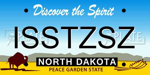 ISSTZSZ North Dakota License Plate