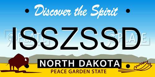 ISSZSSD North Dakota License Plate