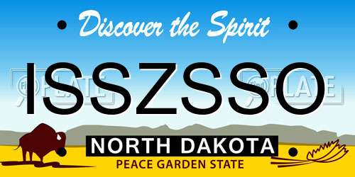 ISSZSSO North Dakota License Plate