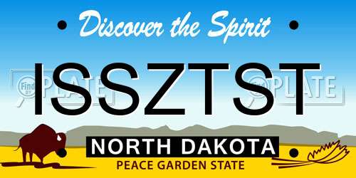 ISSZTST North Dakota License Plate