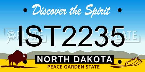 IST2235 North Dakota License Plate