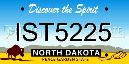 IST5225 North Dakota License Plate