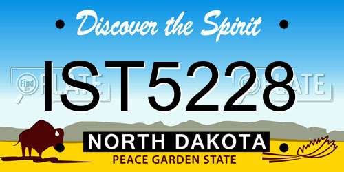 IST5228 North Dakota License Plate
