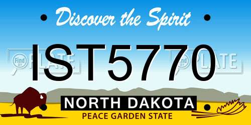 IST5770 North Dakota License Plate