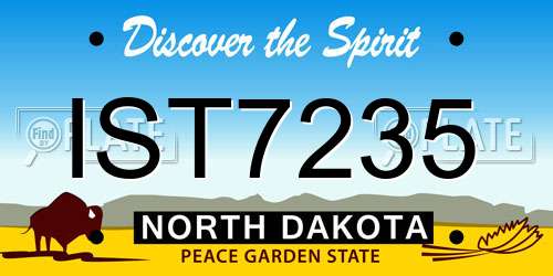 IST7235 North Dakota License Plate