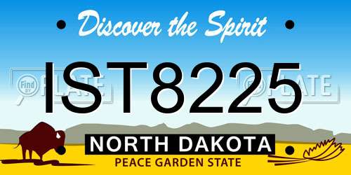 IST8225 North Dakota License Plate