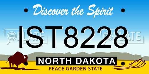 IST8228 North Dakota License Plate