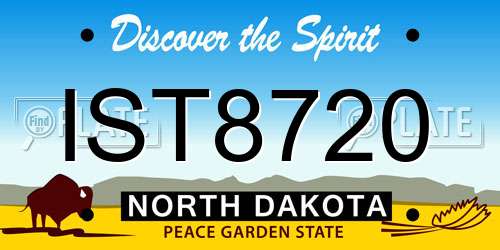 IST8720 North Dakota License Plate