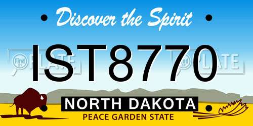 IST8770 North Dakota License Plate