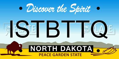 ISTBTTQ North Dakota License Plate