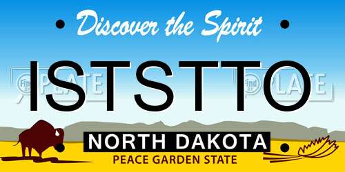 ISTSTTO North Dakota License Plate