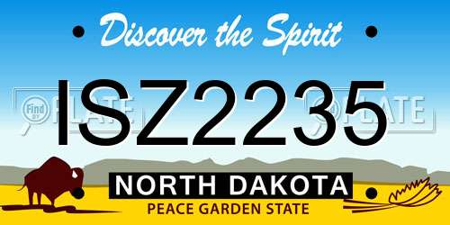 ISZ2235 North Dakota License Plate