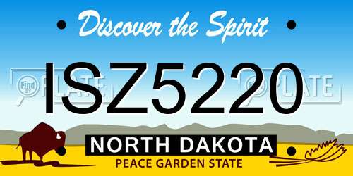 ISZ5220 North Dakota License Plate