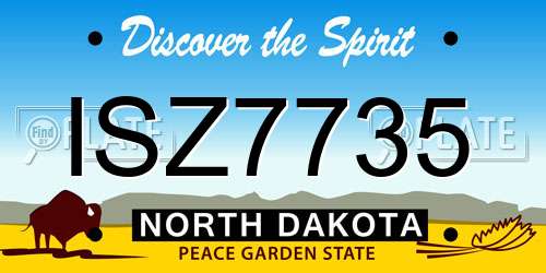 ISZ7735 North Dakota License Plate