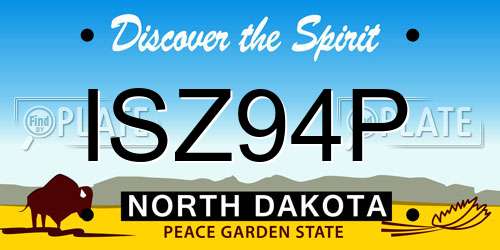 ISZ94P North Dakota License Plate
