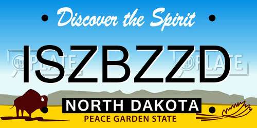 ISZBZZD North Dakota License Plate
