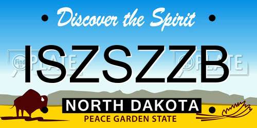 ISZSZZB North Dakota License Plate