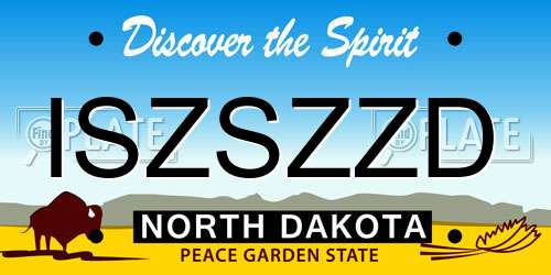ISZSZZD North Dakota License Plate