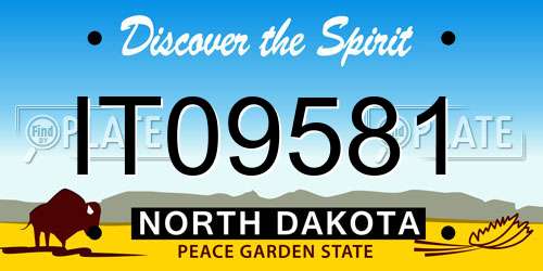IT09581 North Dakota License Plate
