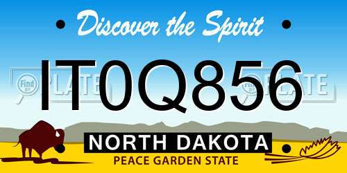 IT0Q856 North Dakota License Plate
