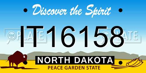 IT16158 North Dakota License Plate
