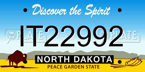 IT22992 North Dakota License Plate