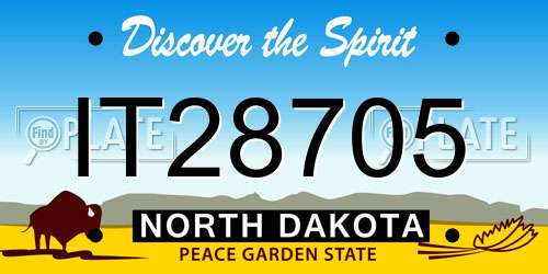 IT28705 North Dakota License Plate