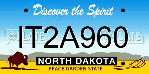 IT2A960 North Dakota License Plate