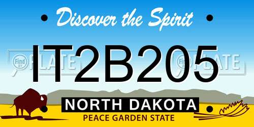 IT2B205 North Dakota License Plate