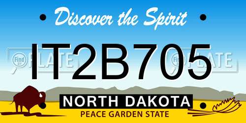 IT2B705 North Dakota License Plate