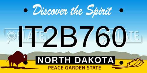 IT2B760 North Dakota License Plate