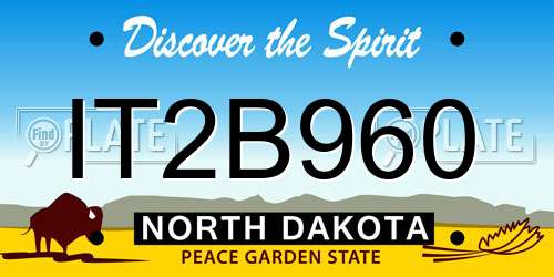 IT2B960 North Dakota License Plate