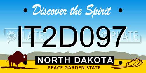 IT2D097 North Dakota License Plate