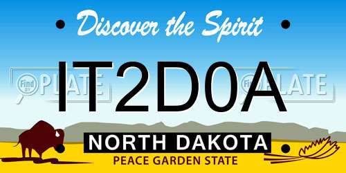 IT2D0A North Dakota License Plate