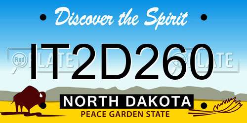 IT2D260 North Dakota License Plate