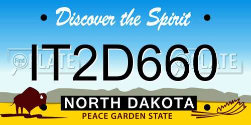 IT2D660 North Dakota License Plate