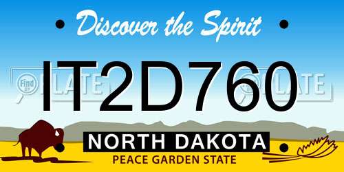 IT2D760 North Dakota License Plate