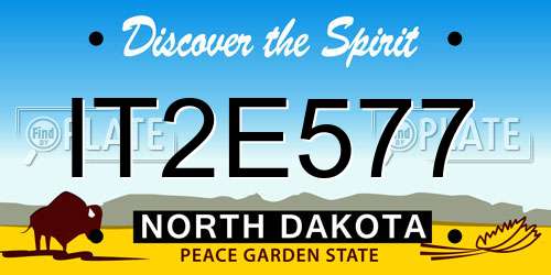 IT2E577 North Dakota License Plate