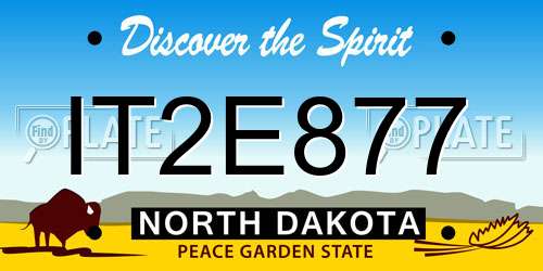 IT2E877 North Dakota License Plate