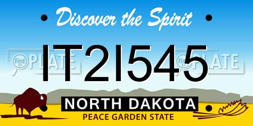 IT2I545 North Dakota License Plate