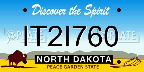 IT2I760 North Dakota License Plate