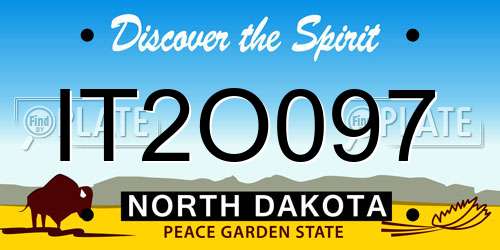 IT2O097 North Dakota License Plate