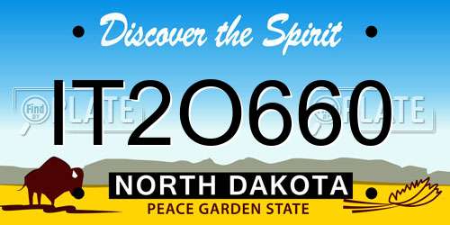 IT2O660 North Dakota License Plate