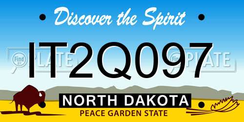 IT2Q097 North Dakota License Plate
