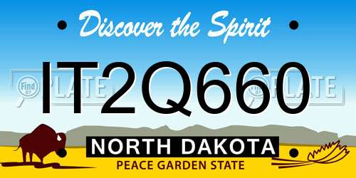 IT2Q660 North Dakota License Plate