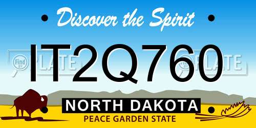 IT2Q760 North Dakota License Plate