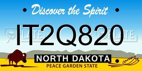 IT2Q820 North Dakota License Plate