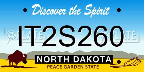 IT2S260 North Dakota License Plate