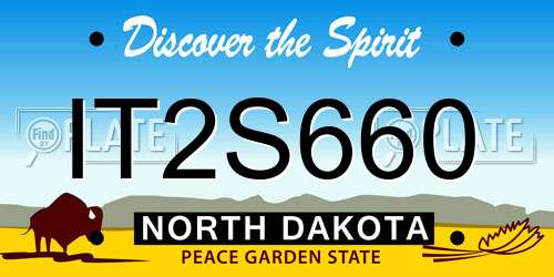 IT2S660 North Dakota License Plate