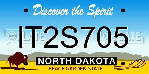 IT2S705 North Dakota License Plate